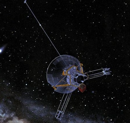 Pioneer space probe in deep space