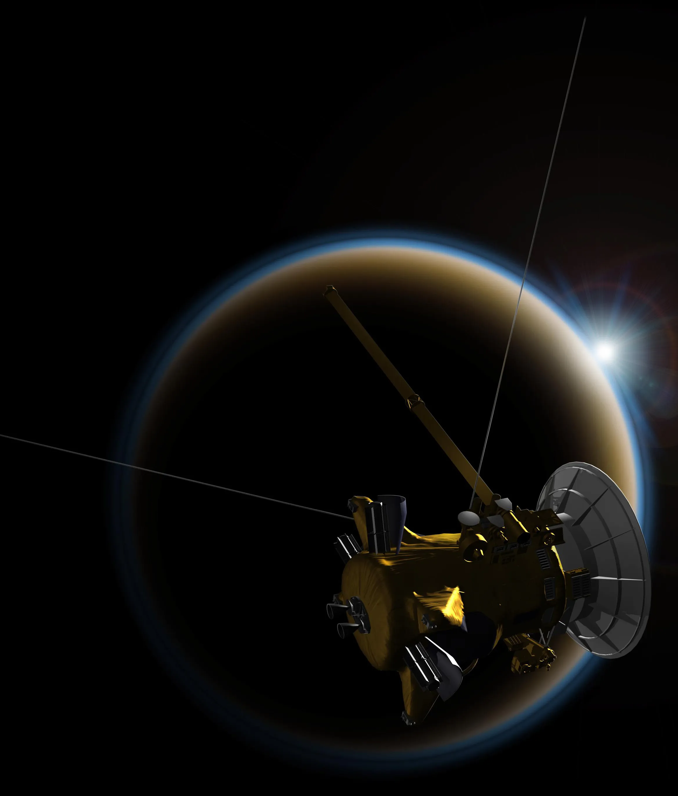 Cassini spacecraft near Saturn